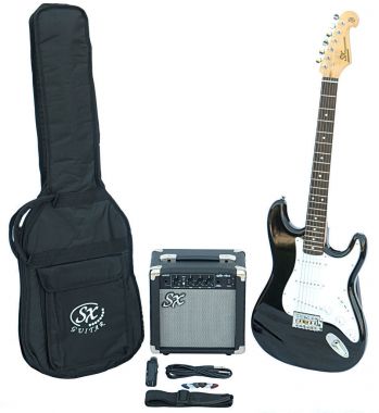 SX SE1 Electric Guitar Kit Black