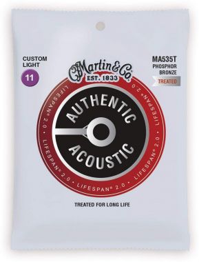 MA 535T MARTIN Authentic Lifespan 2.0 92/8 Phosphor Bronze Extra Light