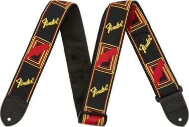 Fender 2\'\' Monogrammed Strap Black/Yellow/Red