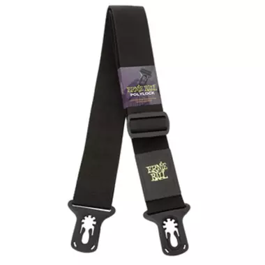 Ernie Ball Polylock Strap Black - uzamykatelný řemen na kytaru
