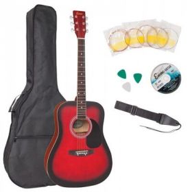 Encore EWP-100RB Acoustic Guitar Red Burst