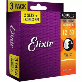 Elixir Nanoweb Phosphor Bronze Light 3-Pack 16545